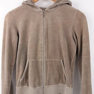 Juicy Couture beige long sleeve zip up hoodie md